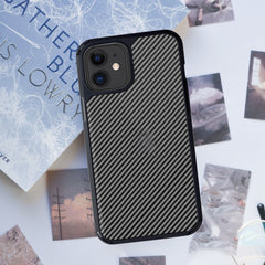 FIBRE 2 BACK CASE FOR IPHONE 12 MINI (Black/Dark Blue)