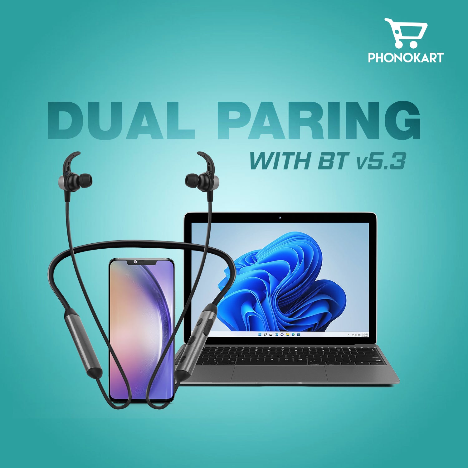 TRIBE WIRELESS BLUETOOTH HEADSET FAST CHARGING WITH 30 HRS PLAY TIME(IN THE