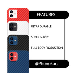 FIBRE 4 BACK CASE FOR IPHONE 12 MINI (Black/Dark Blue/Green/Red/White)