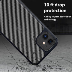 FIBRE 2 BACK CASE FOR IPHONE 12 MINI (Black/Dark Blue)