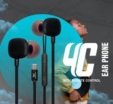 4C Type C Wired Headset With Mic (Black)