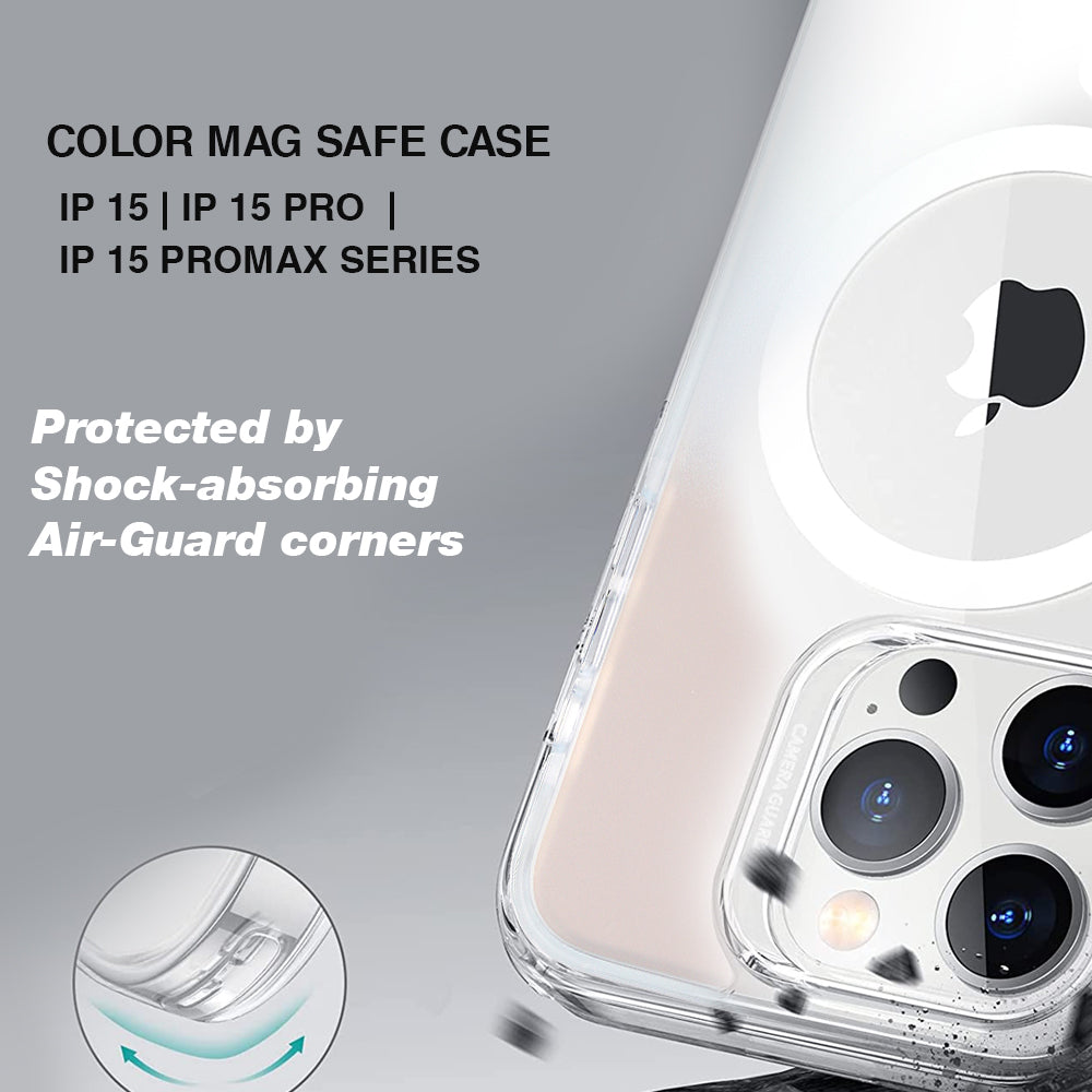 COLOR  MAG SAFE BACK CASE FOR IPHONE 15 PRO