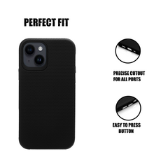 TOUGH BACK CASE FOR IPHONE 13  (Black/Dark Blue)