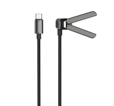 PHONOKART IGNIS 2.0 USB Type-C to Type-C Fast Charging Cable with Foldable Multi-Angle Adjustable Stand, 240W PD Fast Charge, 2M Braided Nylon Cable, Data Sync Compatible with Laptops, Tablets & USB-C Devices (Black)