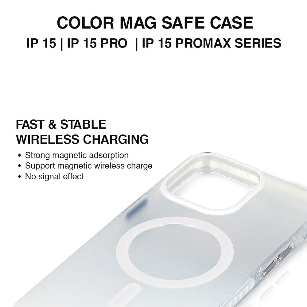 COLOR  MAG SAFE BACK CASE FOR IPHONE 15 PRO MAX