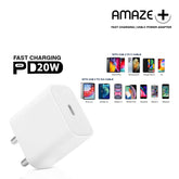 AMAZE PLUS PD MOBILE CHARGER (20W/4AMPS) POWER ADAPTER (WHITE)