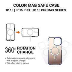 COLOR  MAG SAFE BACK CASE FOR IPHONE 15 PRO MAX