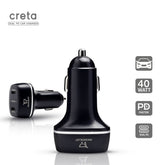 CRETA CAR CHARGER (40W) TYPE C ADAPTER (BLACK)