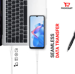 Micro USB Cable (1M) TPE (Compatible with all mobiles, One Cable)(White)