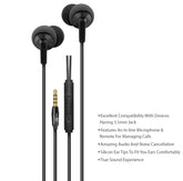 Speed Handsfree Wired Headset  With Mic  (Black, In the Ear)