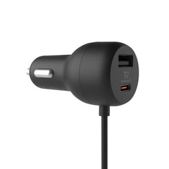 TURBO CAR CHARGER 35W WITH 3 IN 1 SPRING RETRACTABLE (2M) CABLE