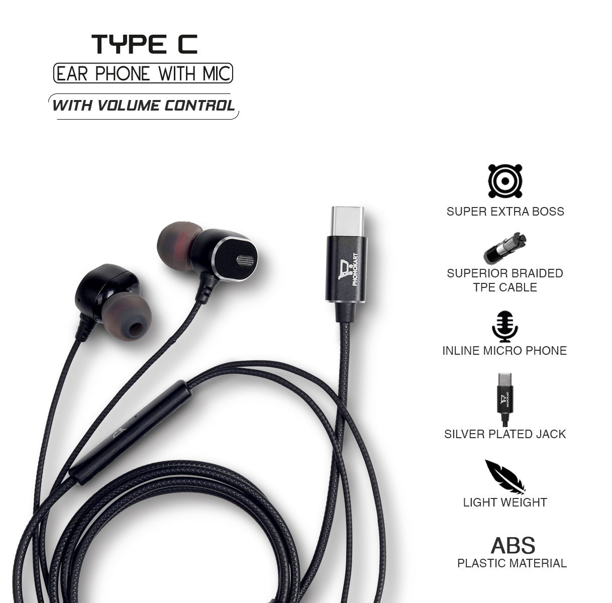 Handsfree Type C Wired Headset With Mic