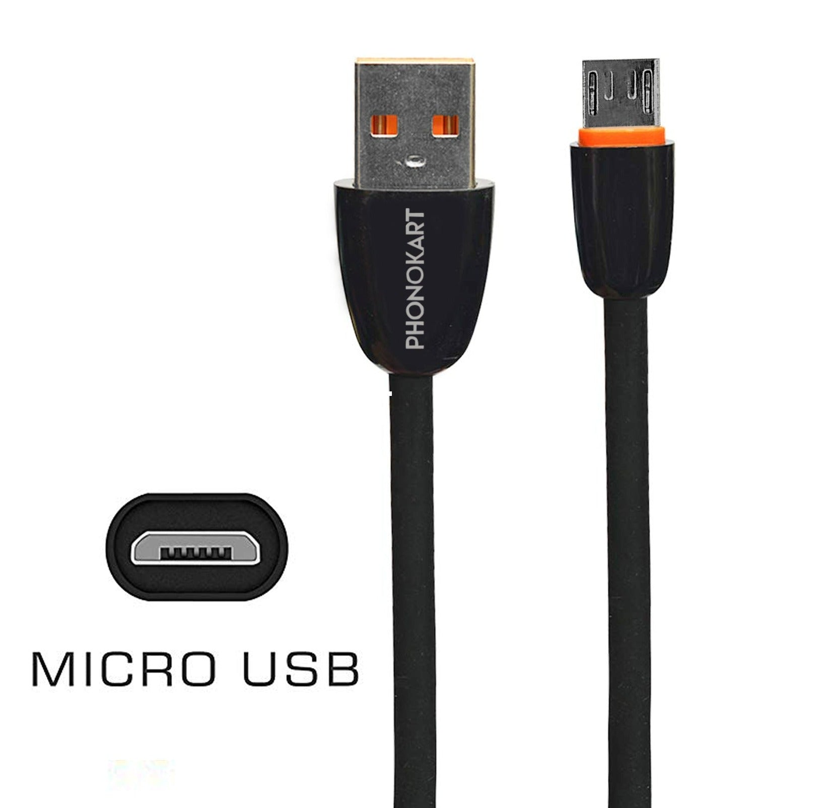 Micro USB Cable 2.4 A (0.3M) TPE SPORTS Short (Compatible with MOBILE, Power bank, TABLET, One Cable)(Black)