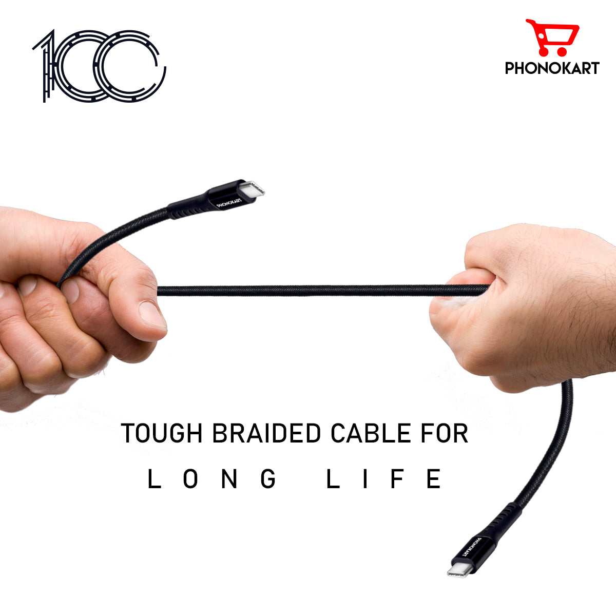 Type C to Type C Cable 1.5 M PKCPD100-BLK (Compatible with Mobile)(Black)