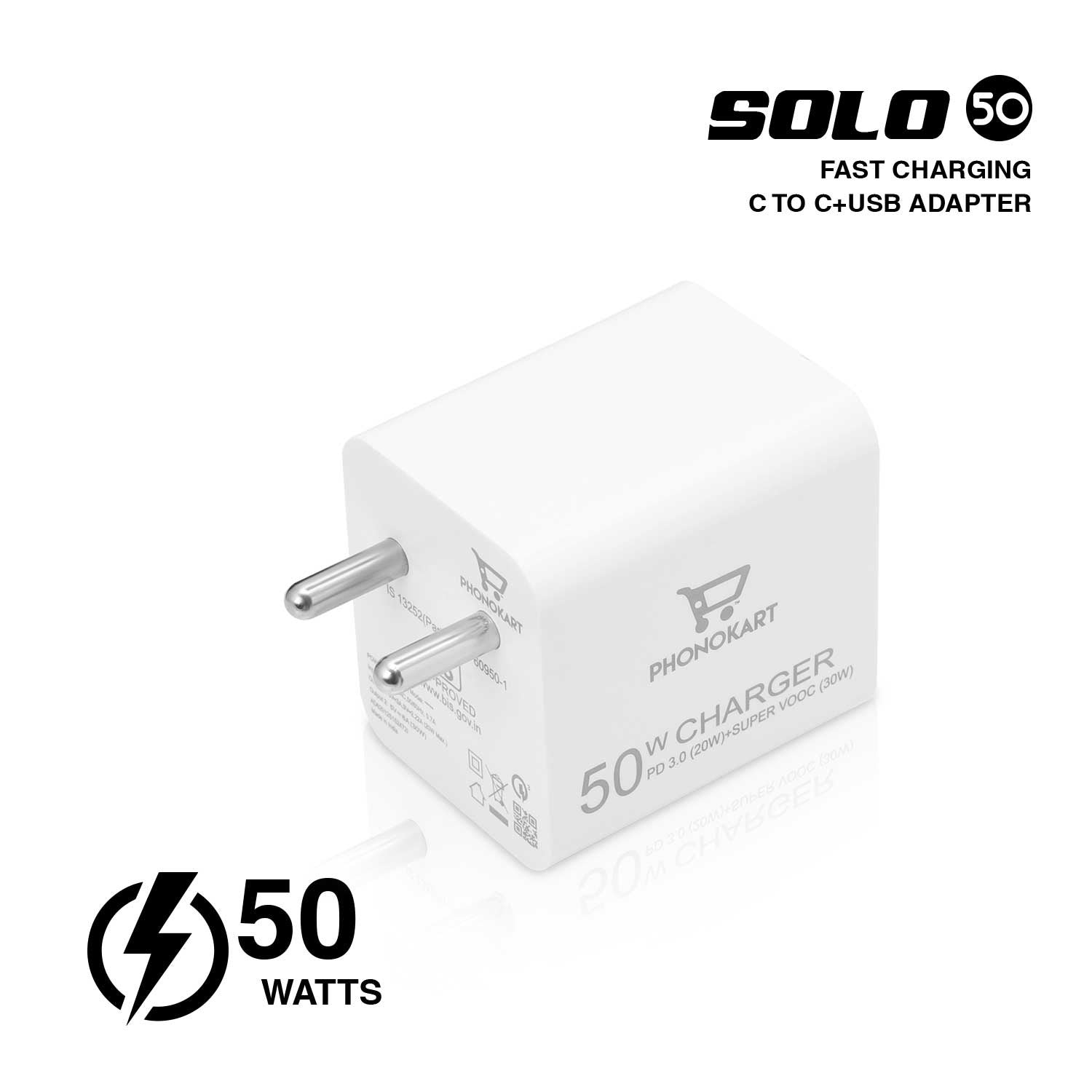 SOLO 50(50W) MOBILE CHARGER  (WHITE)