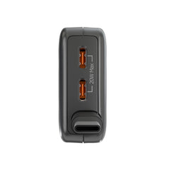 PHONOKART Fuel 50W with Inbuilt Retractable Type-C Cable, Dual Type-C Ports, PD Fast Charging & 180° Rotation (Black)