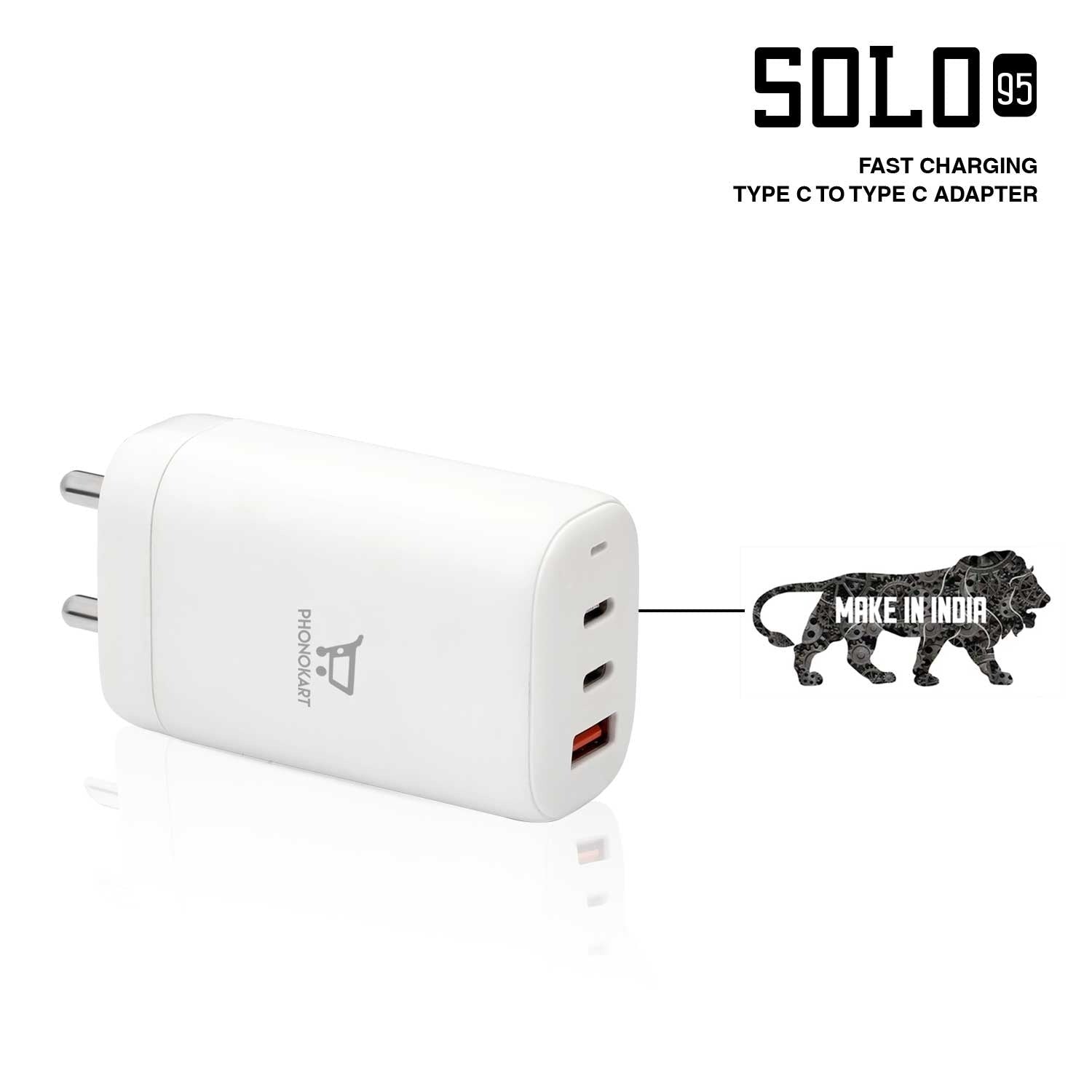 SOLO 95(95W) MOBILE CHARGER  (WHITE)