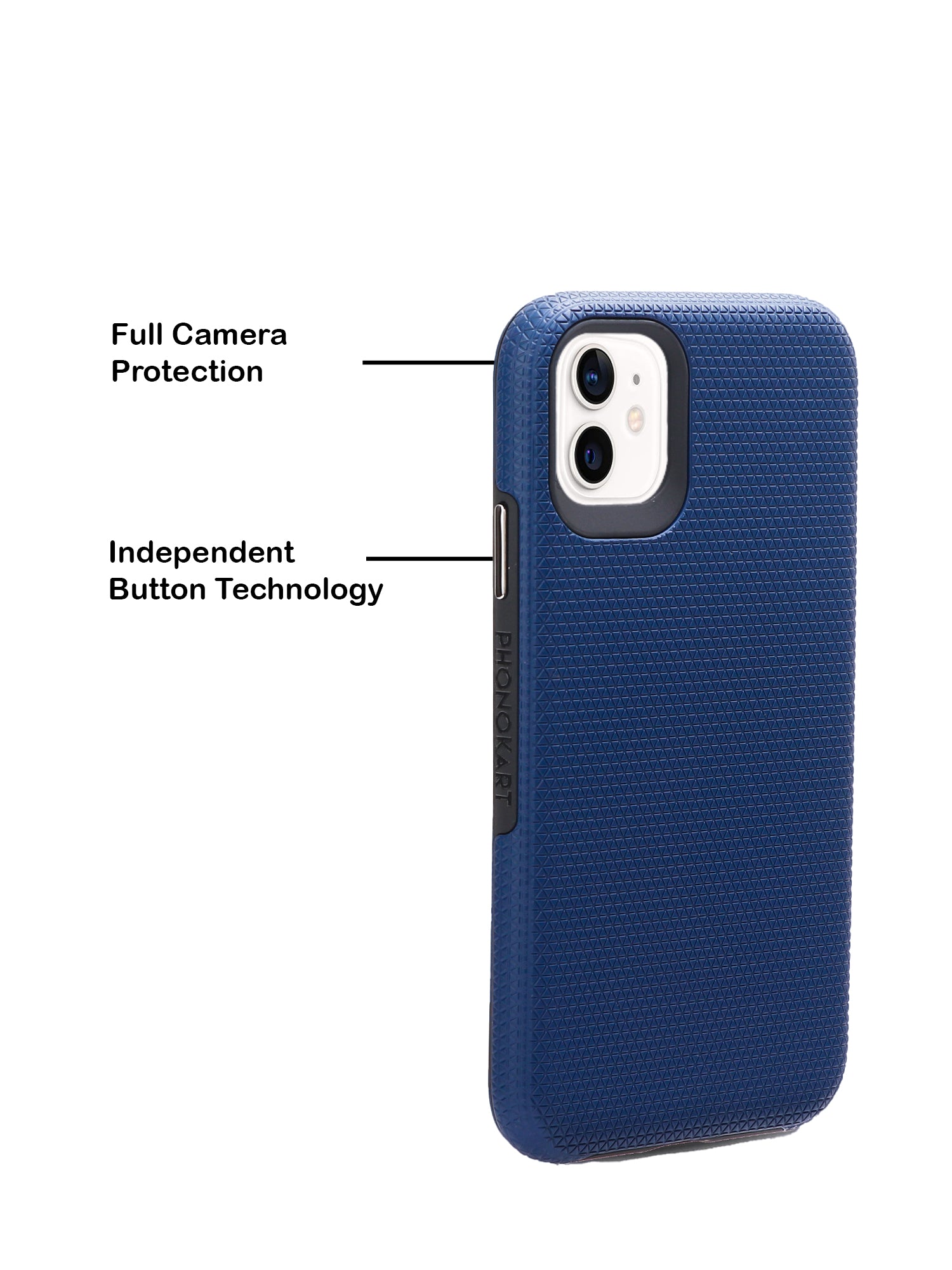 TOUGH BACK CASE FOR IPHONE 12  (Black/Dark Blue)