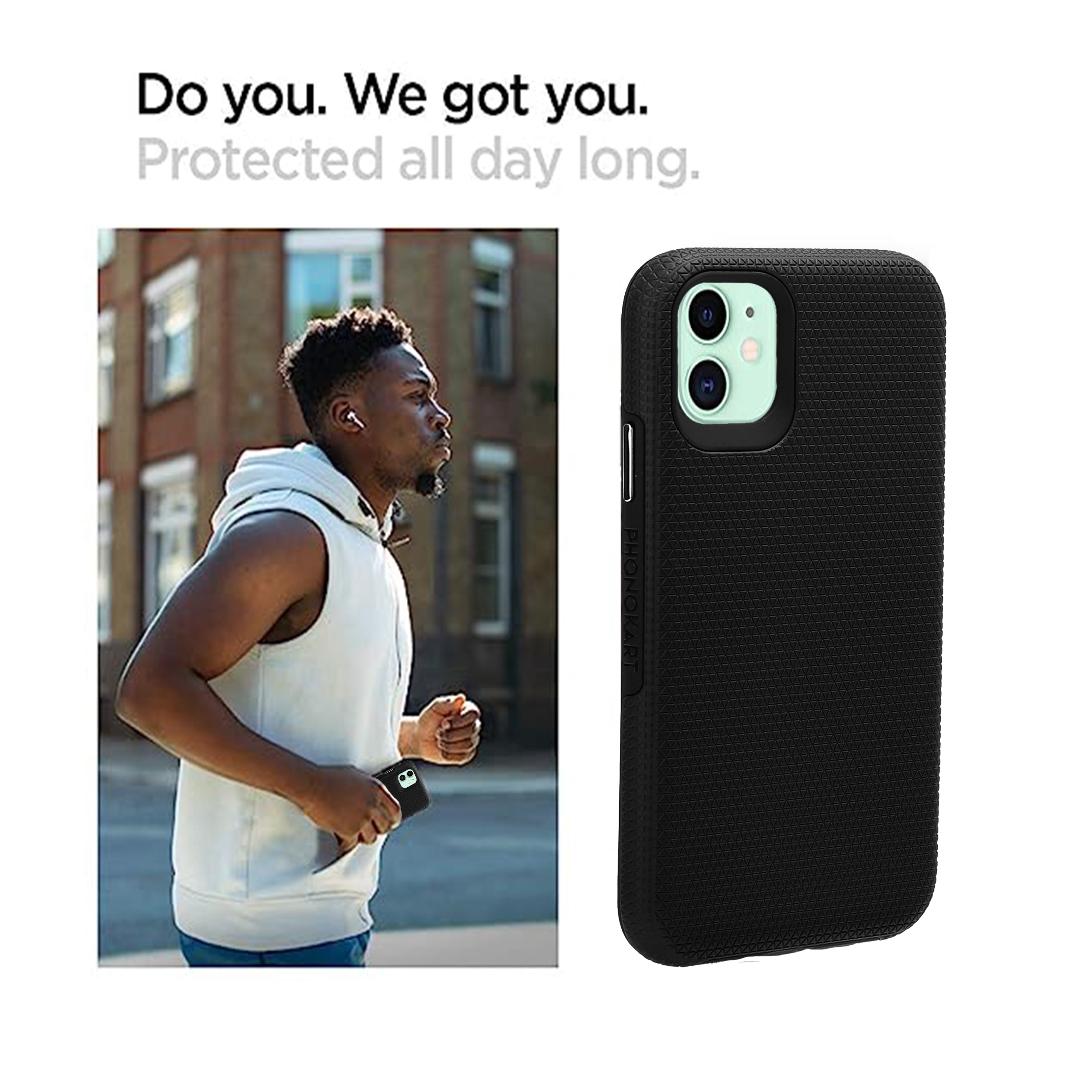 TOUGH BACK CASE FOR IPHONE 11 (Black/Dark Blue)