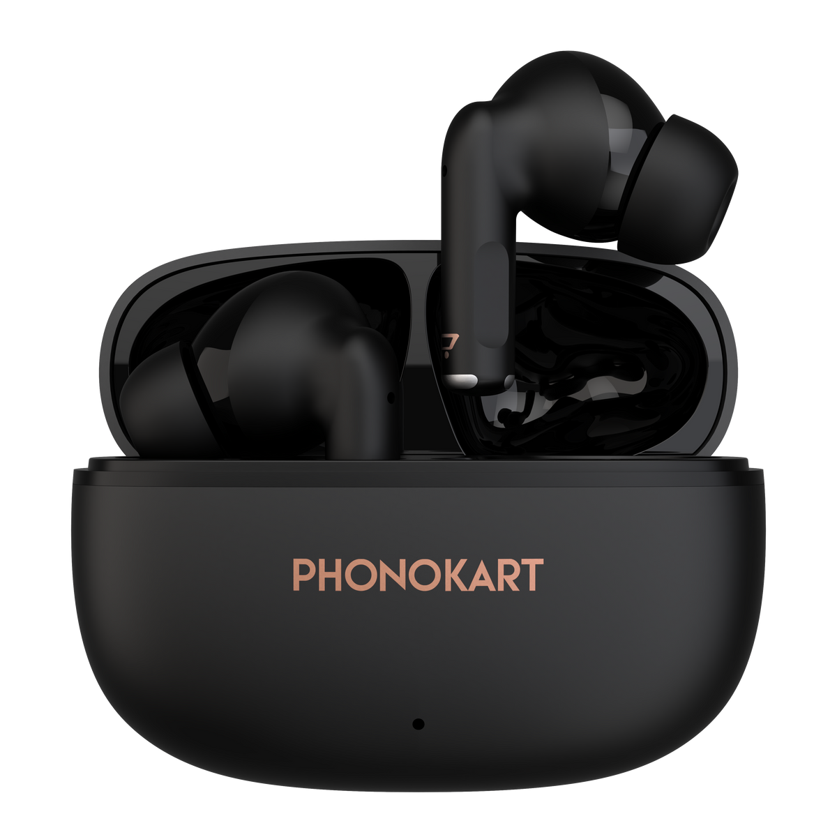 PHONOKART PARK TWS Bluetooth 5.6 Wireless Earbuds with 25 Hours Total Playtime, Type-C Charging, 300mAh Charging Case, Built-in Mic, MFB Touch Control, In-Ear TWS Earphones (Black)