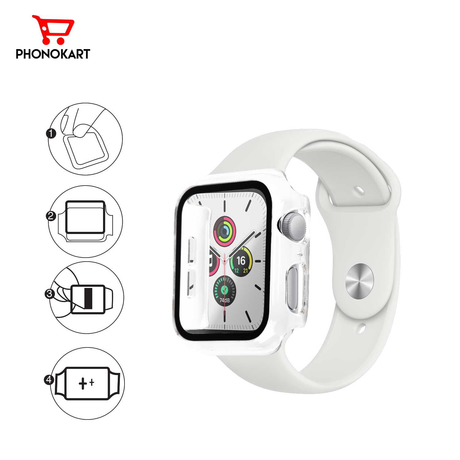 FLAUNT IWATCH PROTECTOR 44MM (Apple Watch Series-4,5,6,SE,SE 1st&2nd Gen) (Trans)