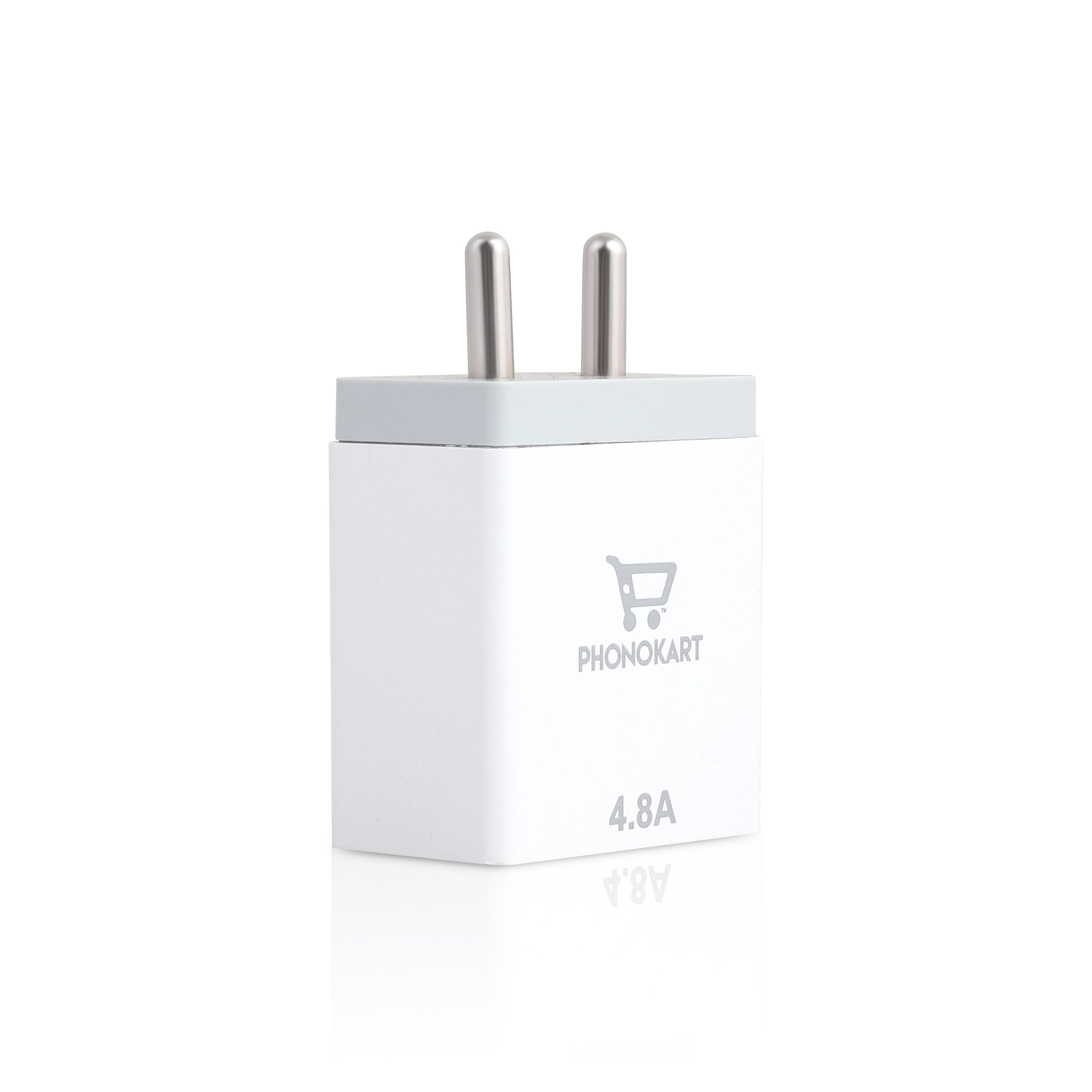 MOBILE CHARGER DUET  (4.8 AMP) WITH TYPE C CABLE ( TYPE C CABLE INCLUDED) (WHITE)