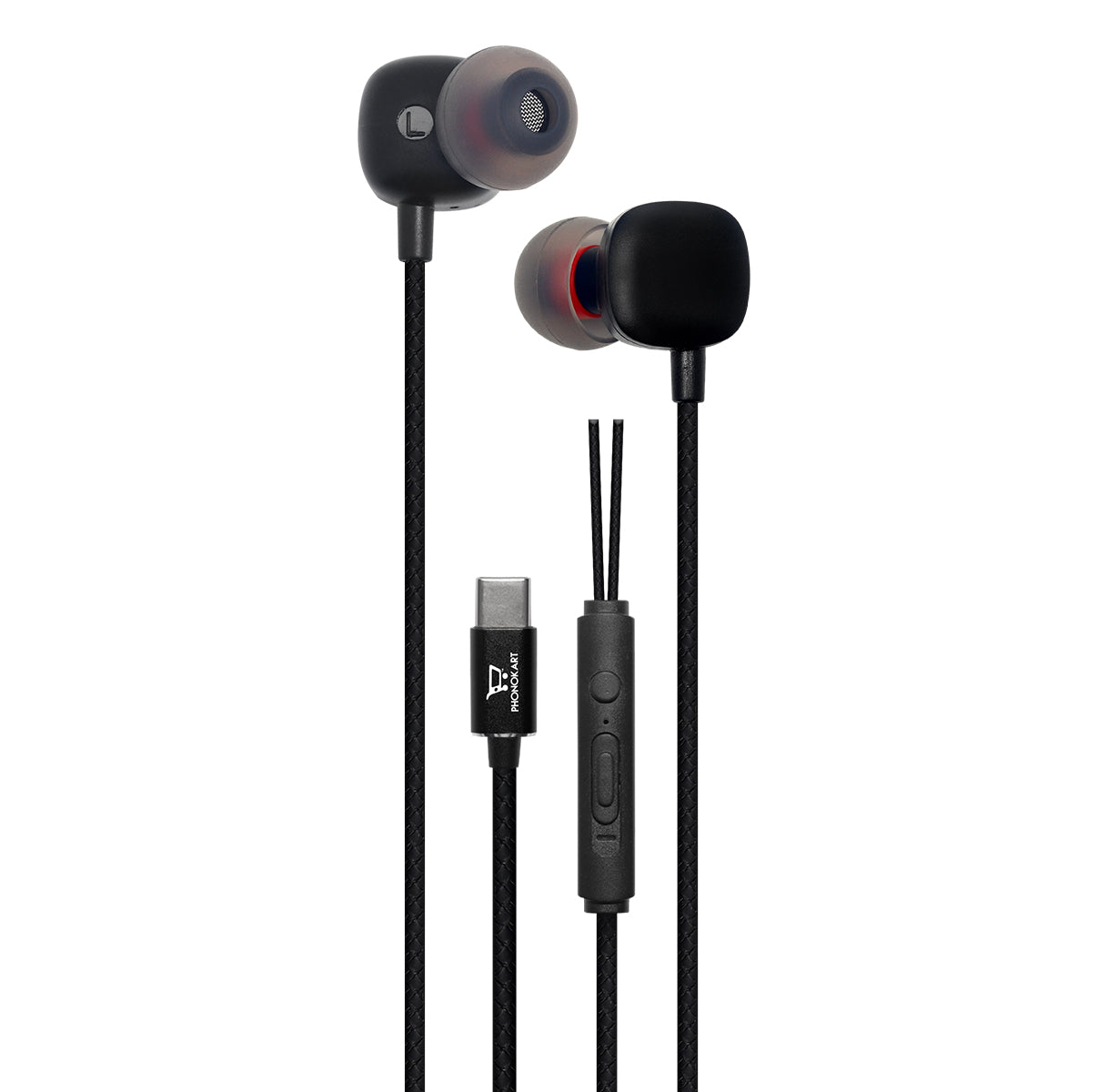4C Type C Wired Headset With Mic (Black)