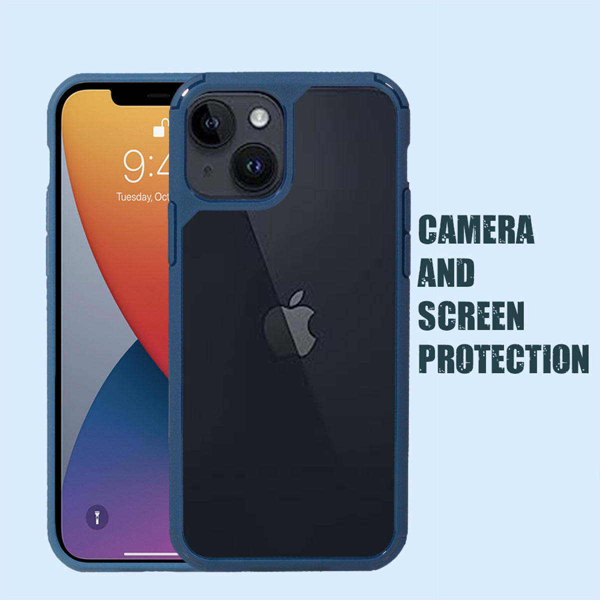 FIBRE BACK CASE FOR IPHONE 13 (Black/Dark Blue/Purple/Red/White