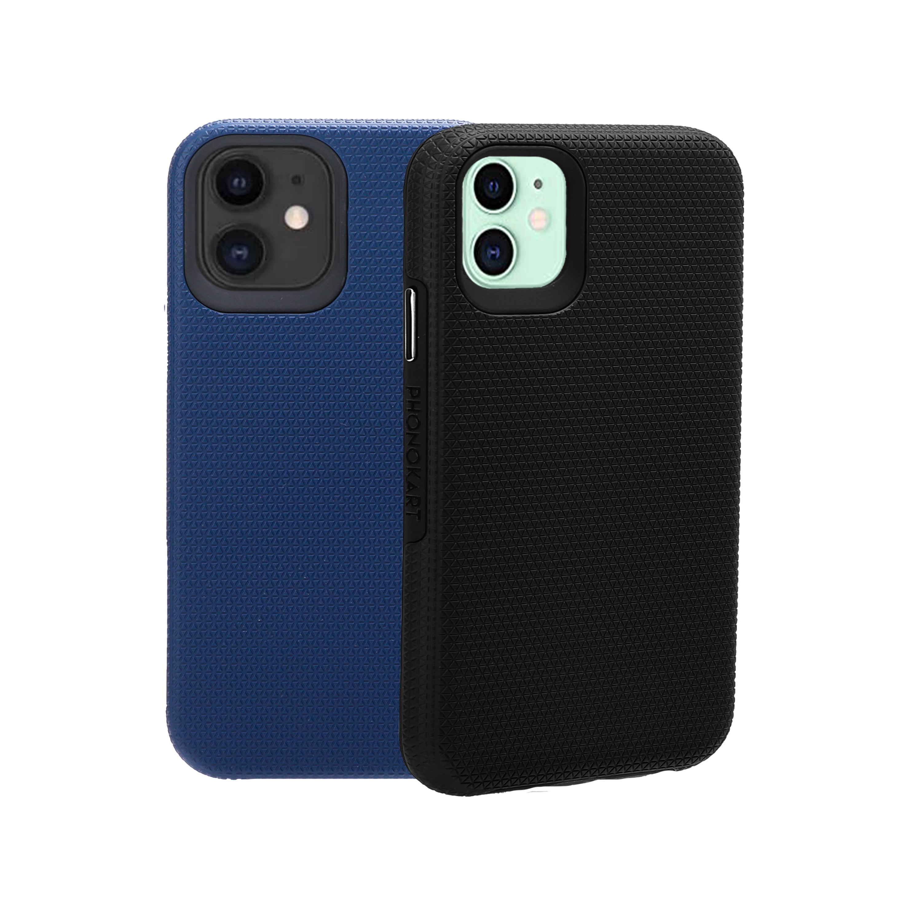 TOUGH BACK CASE FOR IPHONE 12  (Black/Dark Blue)