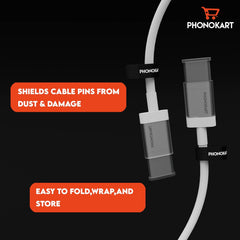 Phonokart GLAZE Type C To Type C Cable 1M Length (WHITE)