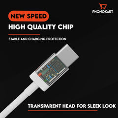 Phonokart GLAZE Type C To Type C Cable 1M Length (WHITE)