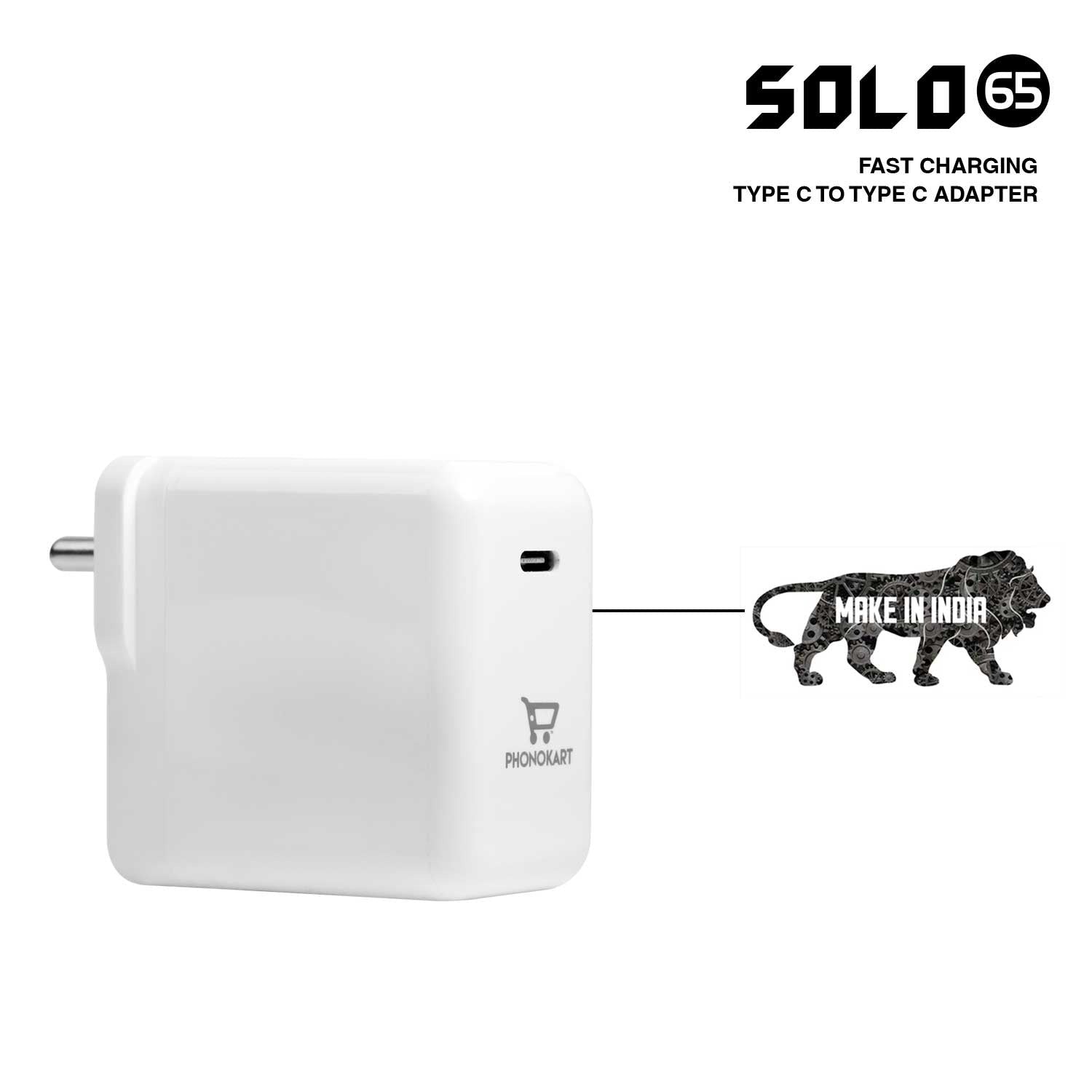 SOLO 65(65W) MOBILE CHARGER  (WHITE)
