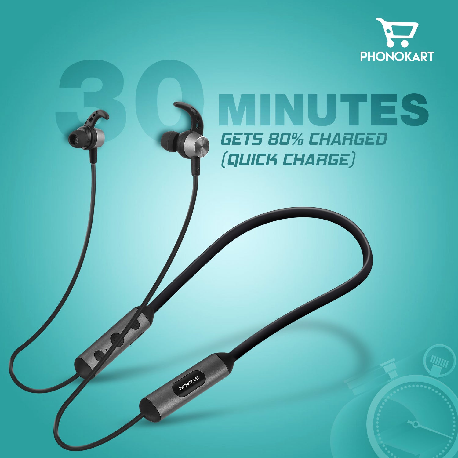 TRIBE WIRELESS BLUETOOTH HEADSET FAST CHARGING WITH 30 HRS PLAY TIME(IN THE EAR)