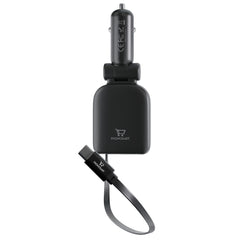 PHONOKART Fuel 50W with Inbuilt Retractable Type-C Cable, Dual Type-C Ports, PD Fast Charging & 180° Rotation (Black)