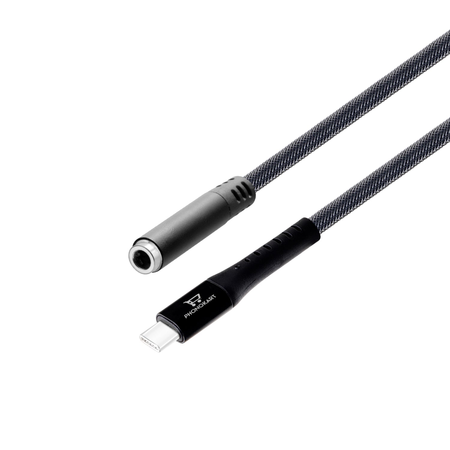 AUX Cable (0.135M) (TYPE C TO AUX)  (Compatible with Mobile, One Cable)(BLACK)