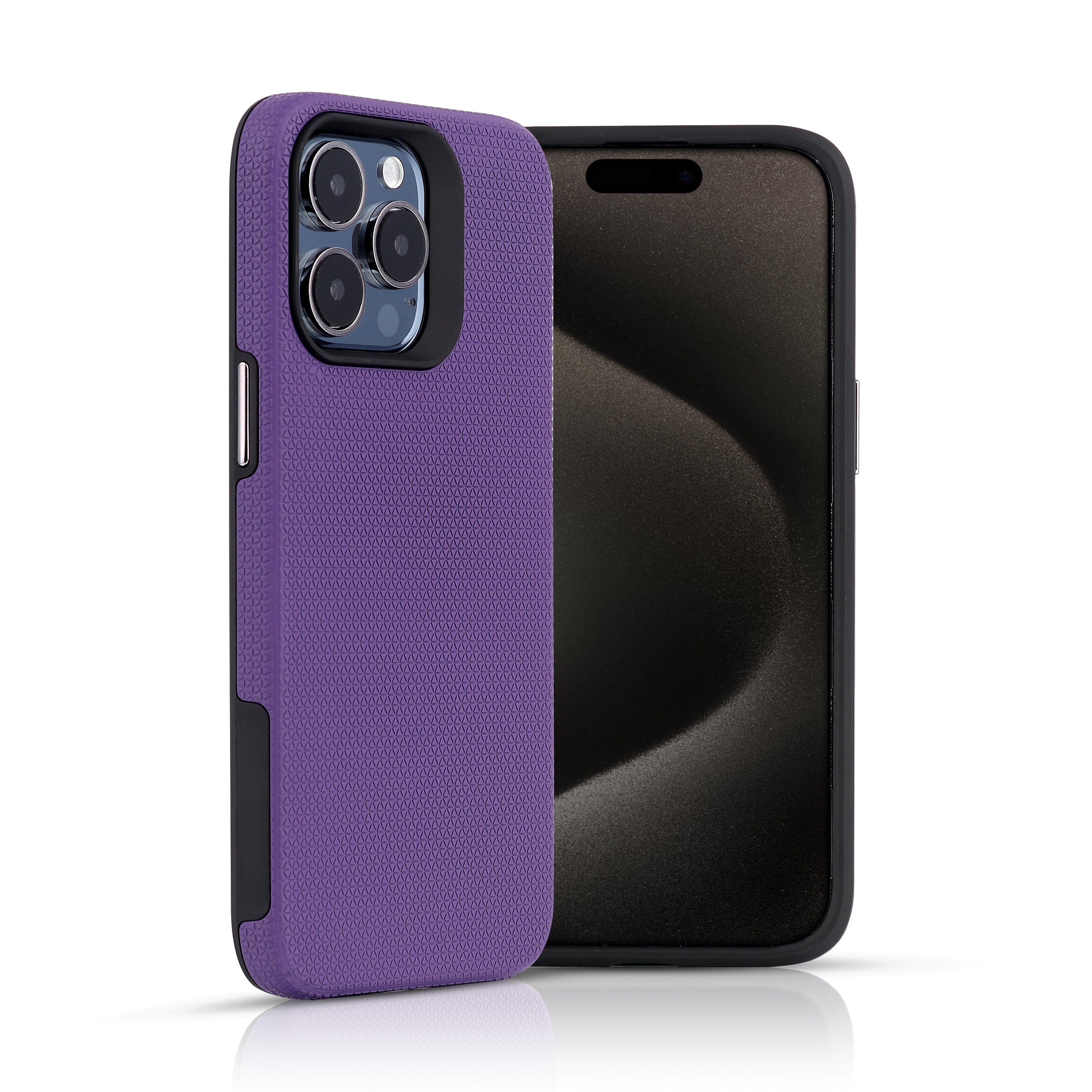 TOUGH BACK CASE FOR IPHONE 14 PRO (Black/Dark Blue/Purple/Red)