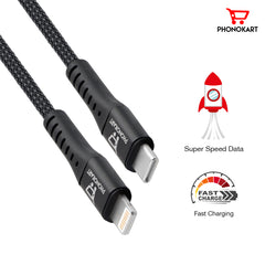 Type C To Lightning Cable (1M) Fast Sync and Charging cable (Compatible with Mobile)(BLACK)