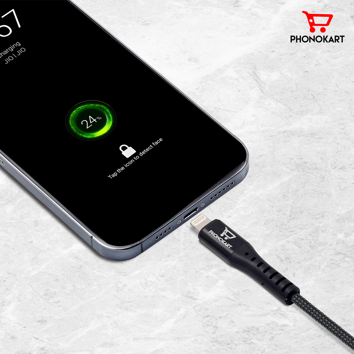 Type C To Lightning Cable (1M) Fast Sync and Charging cable (Compatible with Mobile)(BLACK)