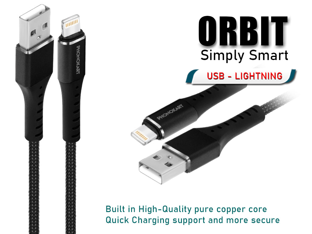 Lightning  Cable  (1M) (Compatible with Mobile, tablets, One Cable)(Black)