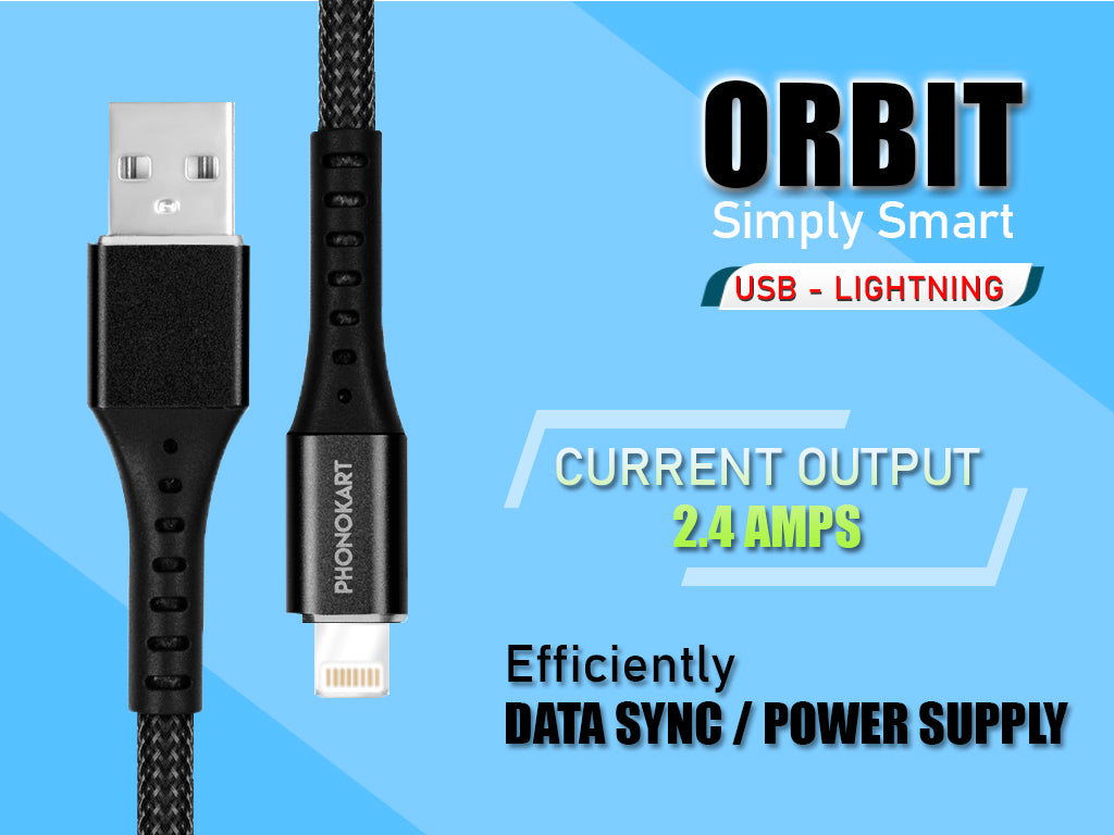 Lightning  Cable  (1M) (Compatible with Mobile, tablets, One Cable)(Black)