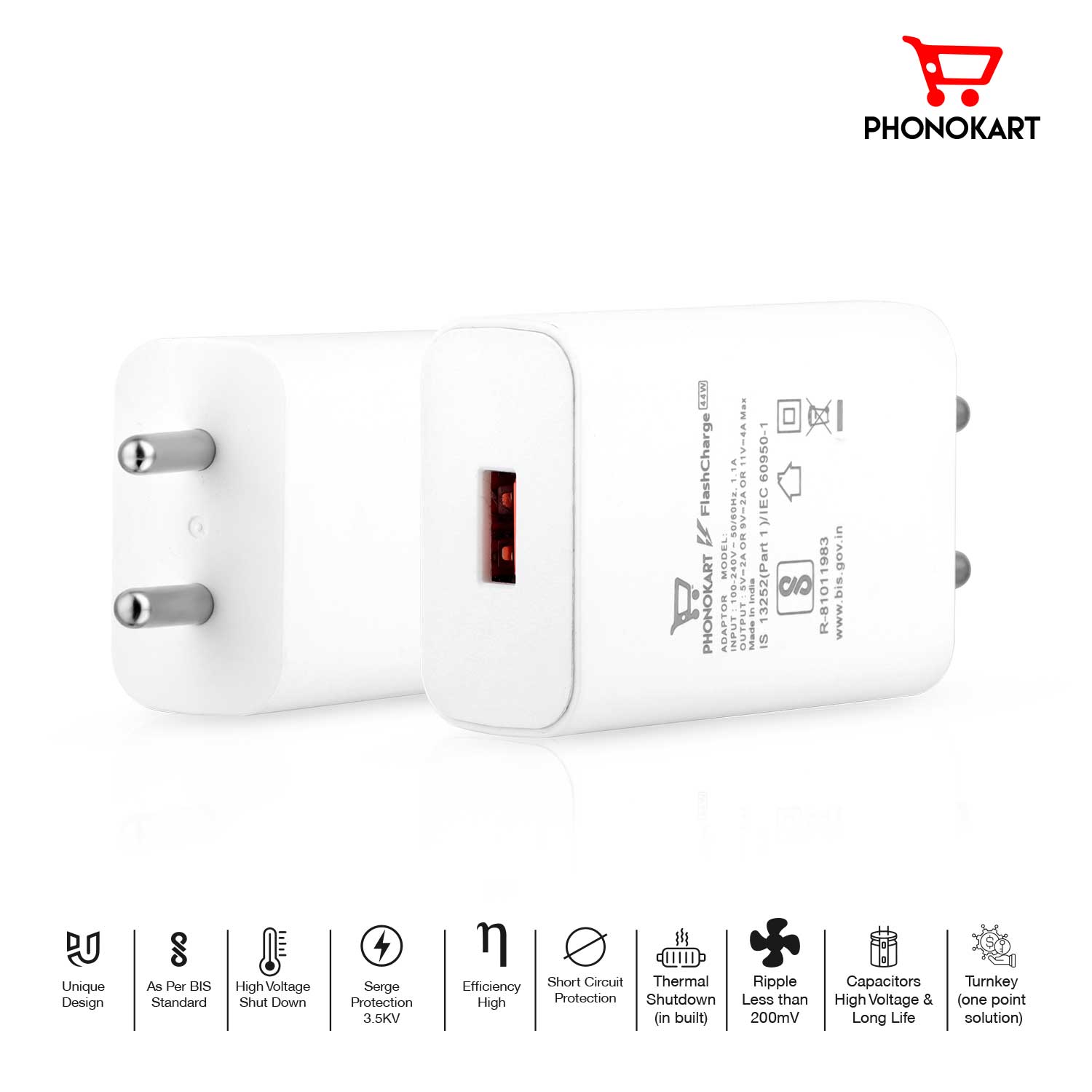 SOLO 44(44W) MOBILE CHARGING ADAPTER  (WHITE)