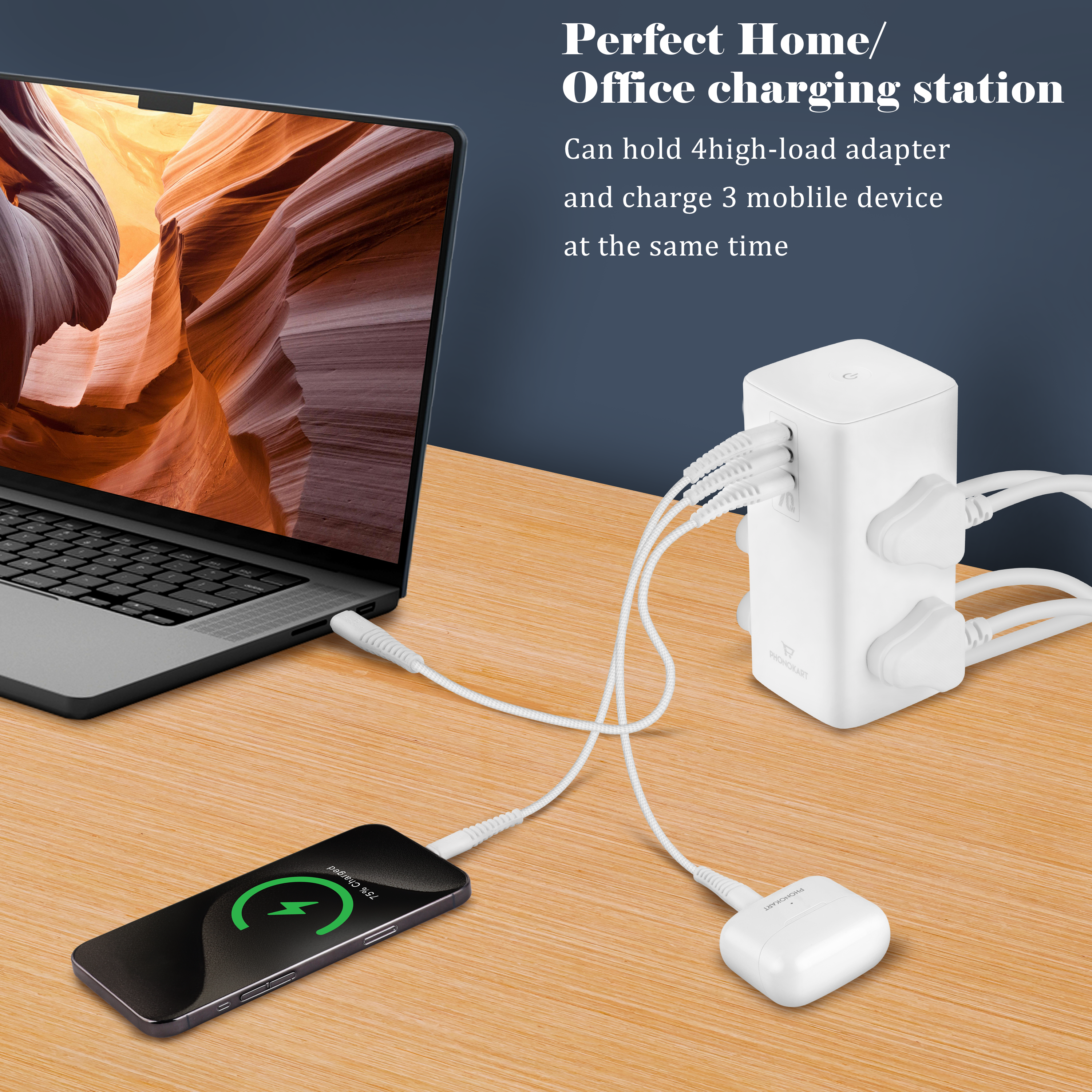 SOLO 70W Multifunctional Desktop Charging Adapter&  Power Extension Board