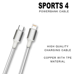Type C To Lightning  Cable (0.3M) Fast Sync and Charging cable 4 Amps (Compatible with Mobile)(White)