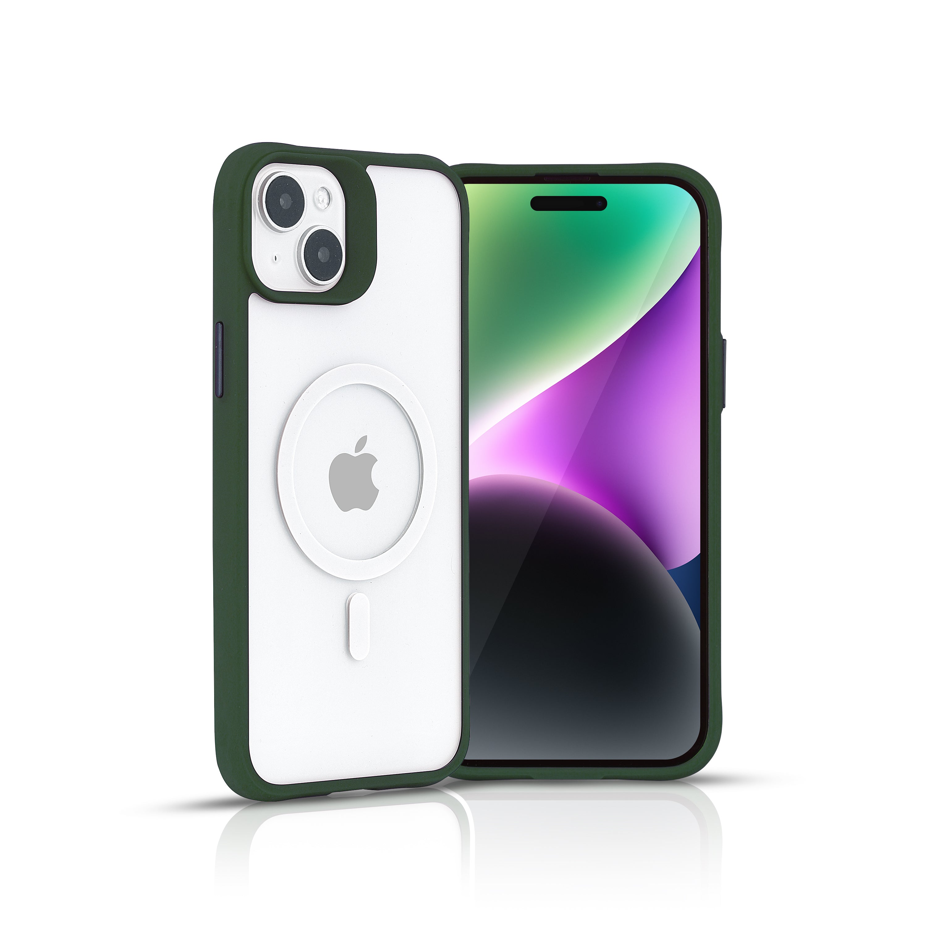 SILK MAGNETIC SAFE BACK CASE FOR IPHONE 14 (Black/Dark Blue/Green/Light Purple/Red)