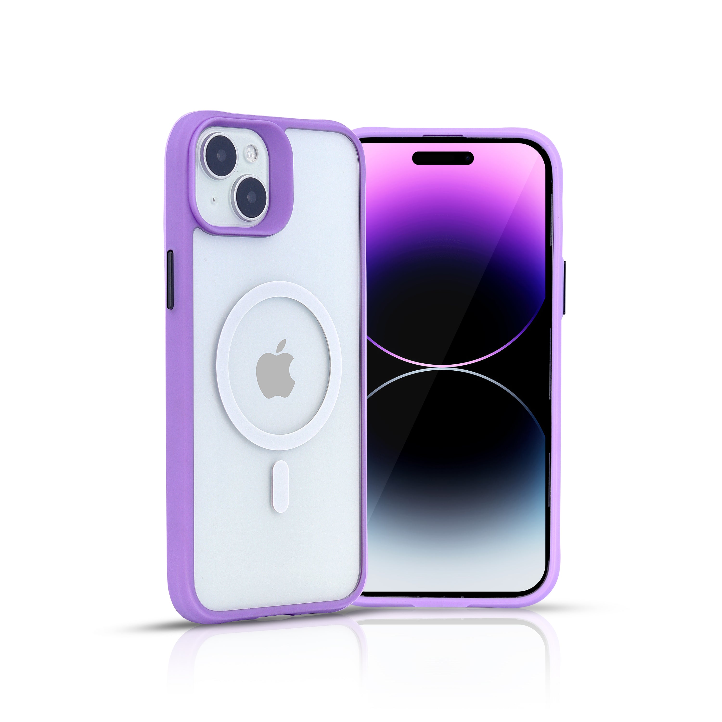 SILK MAGNETIC SAFE BACK CASE FOR IPHONE 14 (Black/Dark Blue/Green/Light Purple/Red)