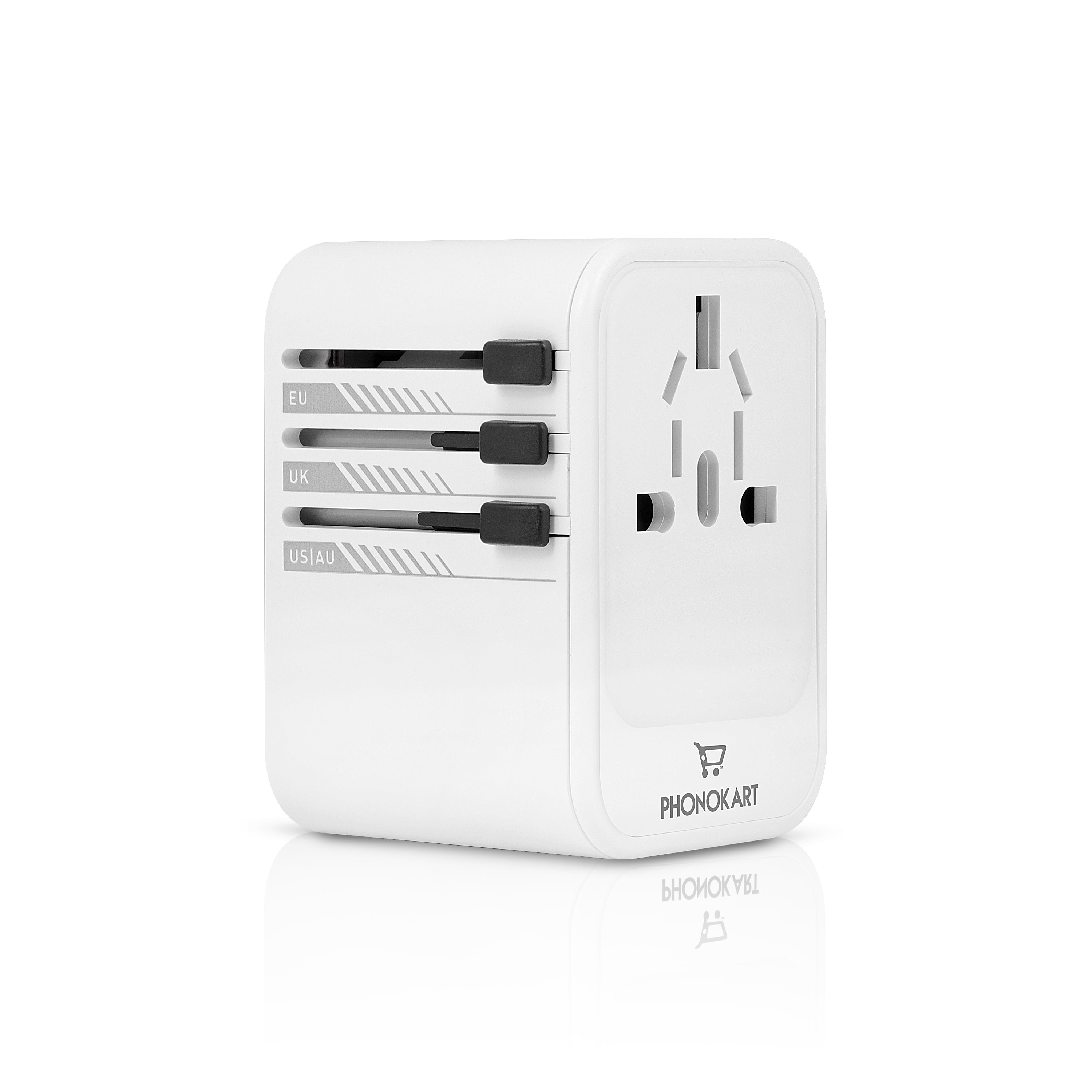 SOLO 6  Universal Travel Adapter  with Type C USB 65W Gan Charger   (WHITE)