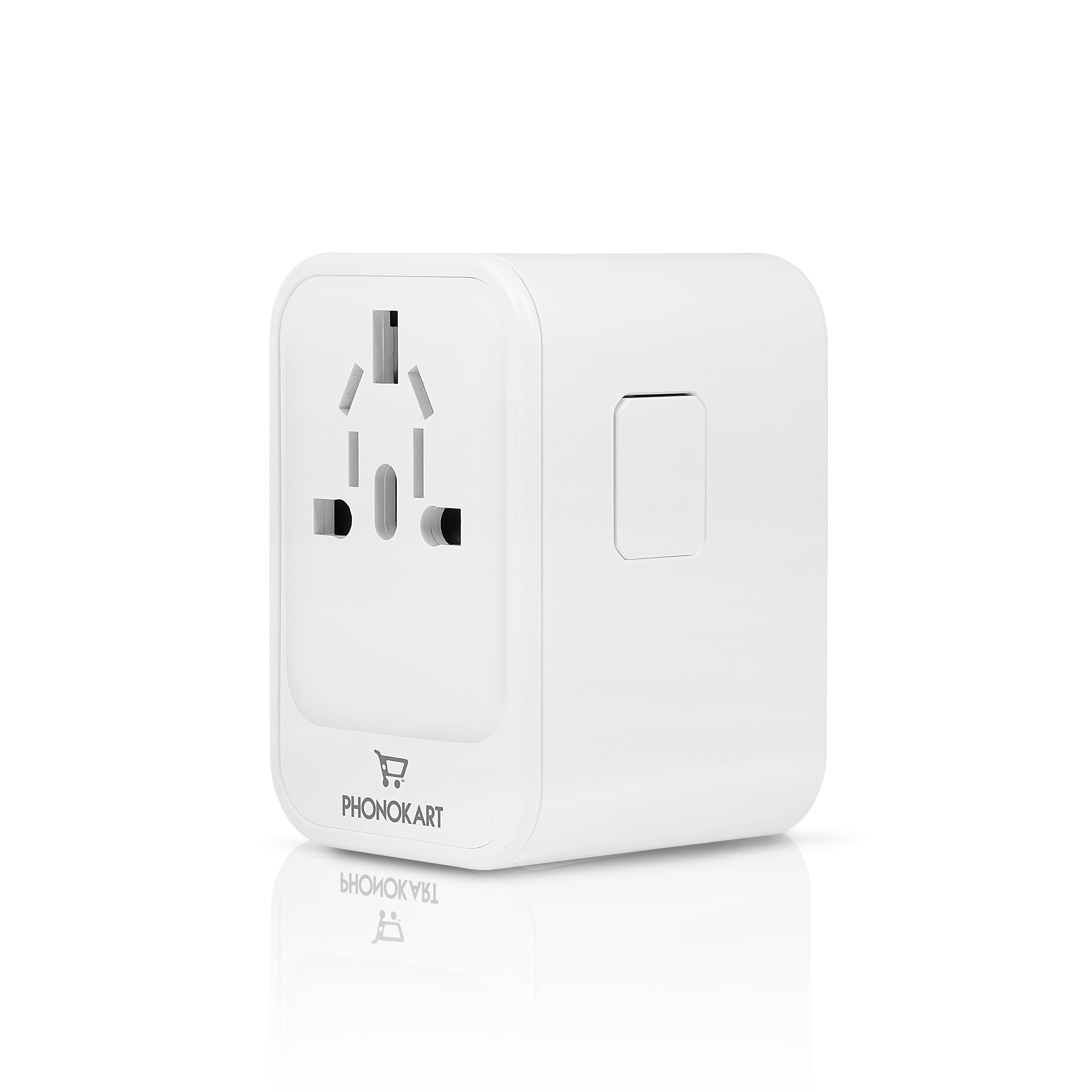 SOLO 6  Universal Travel Adapter  with Type C USB 65W Gan Charger   (WHITE)