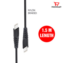 Type C Cable PKSWIFTCC15-BLK 1.5 M USB Type C Cable  (Compatible with Mobile,One Cable)(Black)