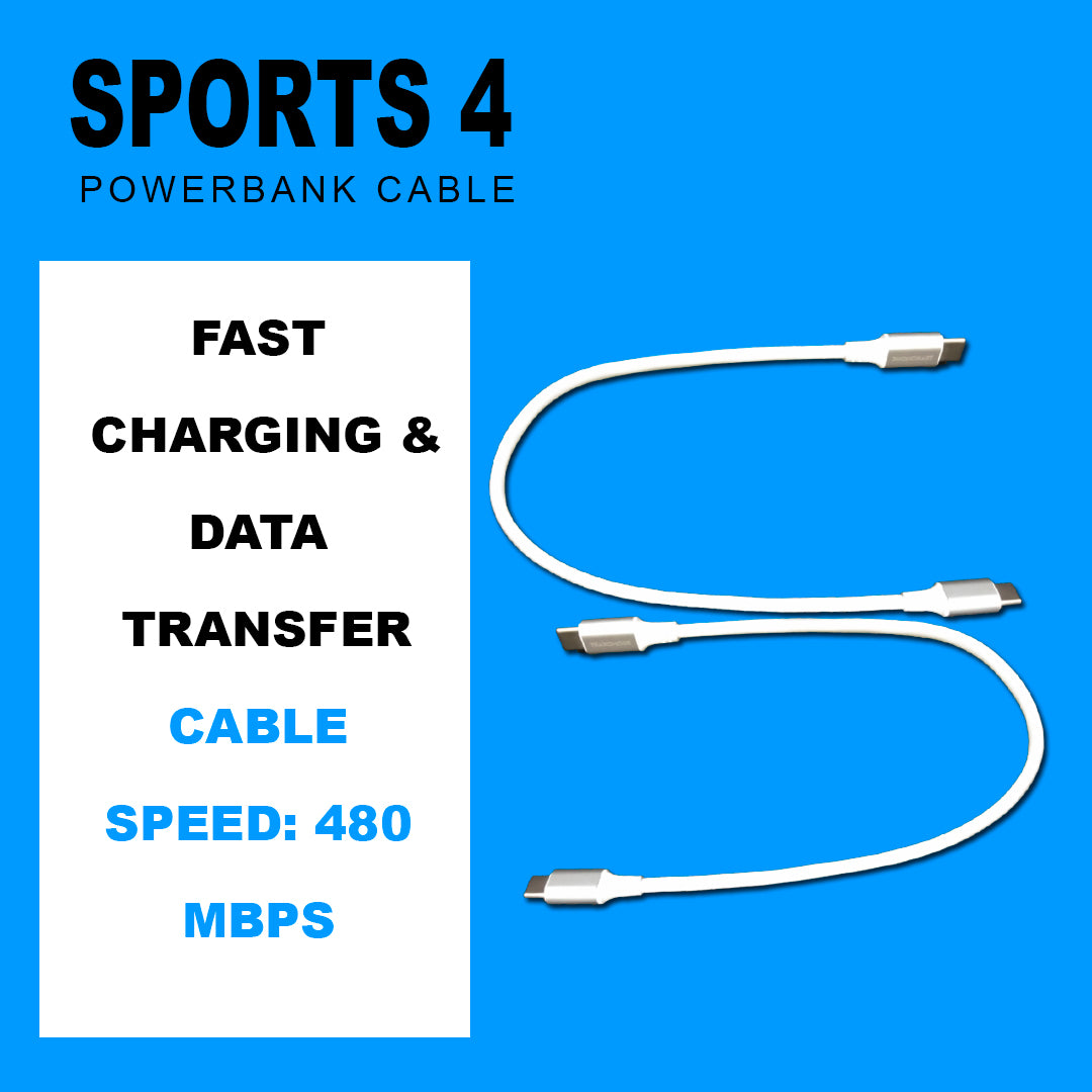 Type C To Type C Cable (0.3M) Fast Sync and Charging 4 Amps (Compatible with Mobile)(White)