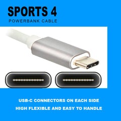 Type C To Type C Cable (0.3M) Fast Sync and Charging 4 Amps (Compatible with Mobile)(White)